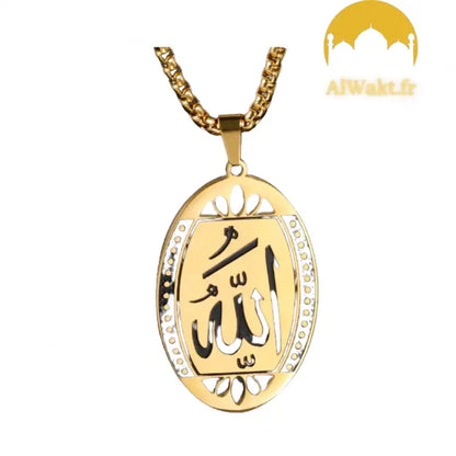 Pendentif Allah Ovale Or