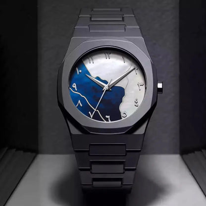 Montre Sahar, cadran bleu et blanc