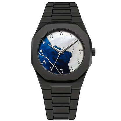 Montre Sahar, cadran bleu et blanc