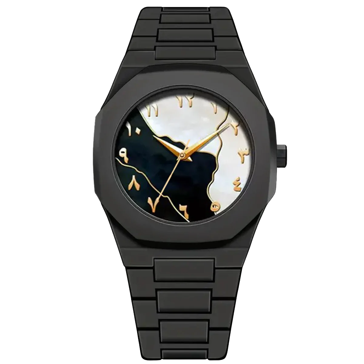 Montre Sahar, cadran noir et or