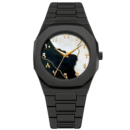 Montre Sahar, cadran noir et or